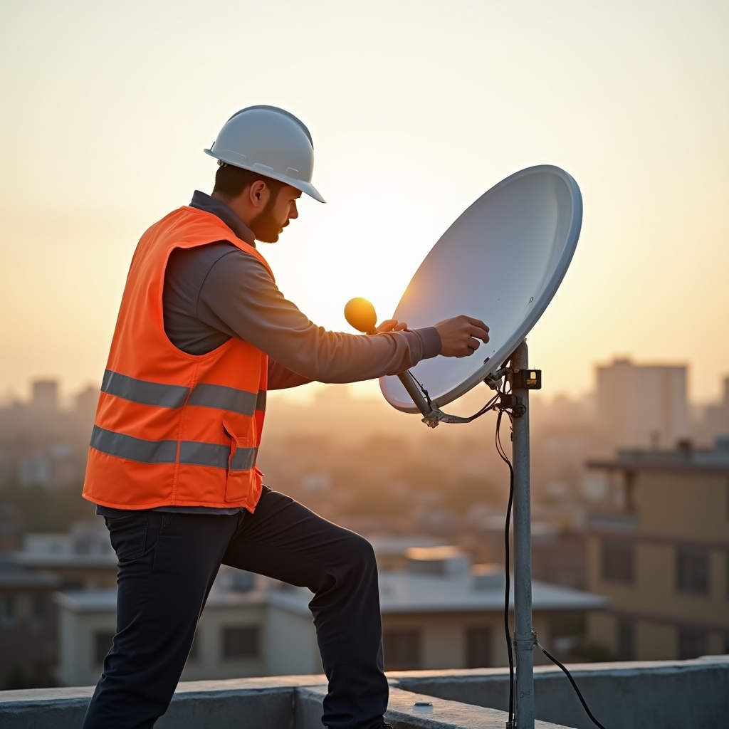 Монтаж спутниковой антенны на крыше